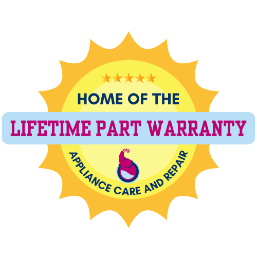 Appliance Care & Repair warranty badge reminding Maricopa County homeowner's of our Lifetime Part Warranty.