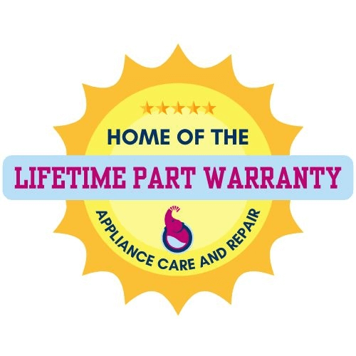 Lifetime parts warranty logo - ACR’s warranty backs up all our range and oven repairs in Phoenix.